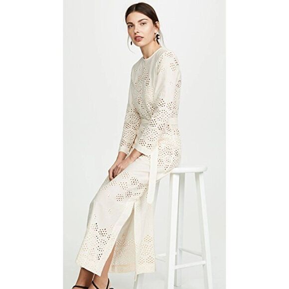 INNIKA CHOO Etta Keet Dress In Broderie Fern Cream Size 1/Small Vacation Resort - Picture 4 of 16